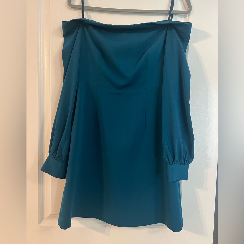 Jill Stuart off the shoulder mini dress (teal)